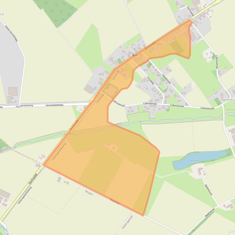 Kaart van postcodegebied 5853AC.