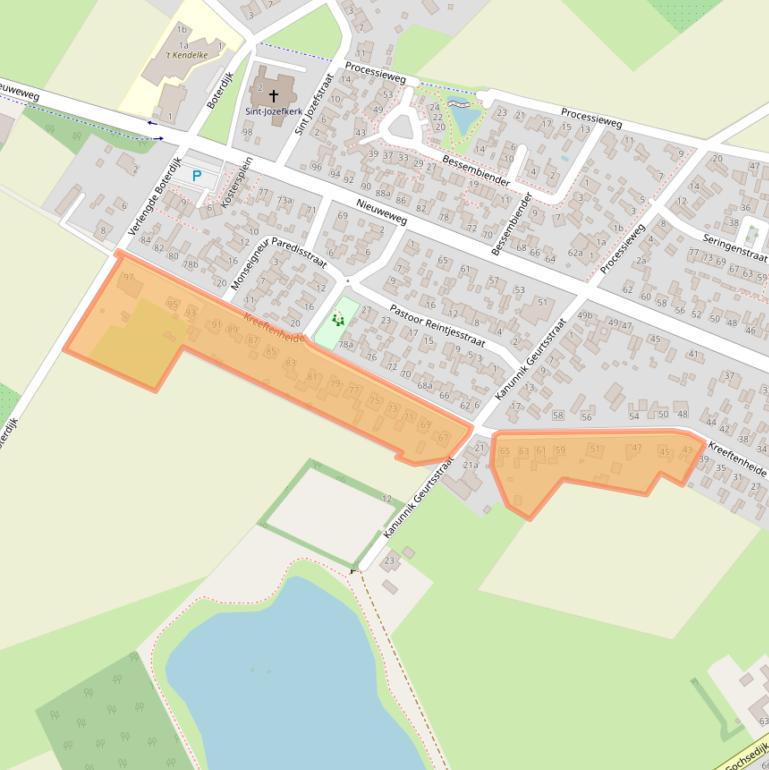 Kaart van postcodegebied 5853AJ.