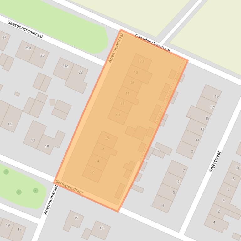 Kaart van postcodegebied 5853BC.