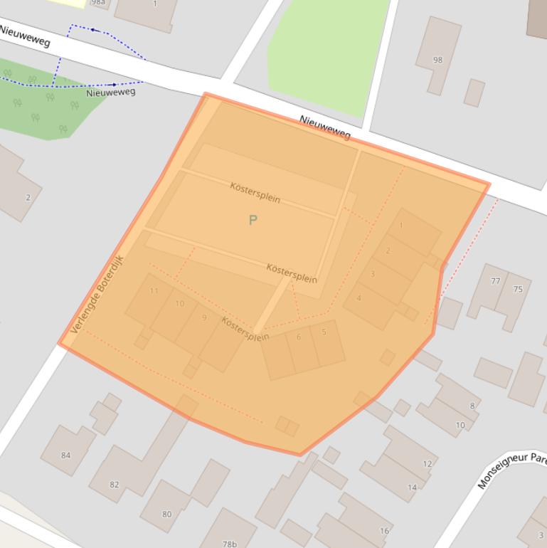 Kaart van postcodegebied 5853BG.