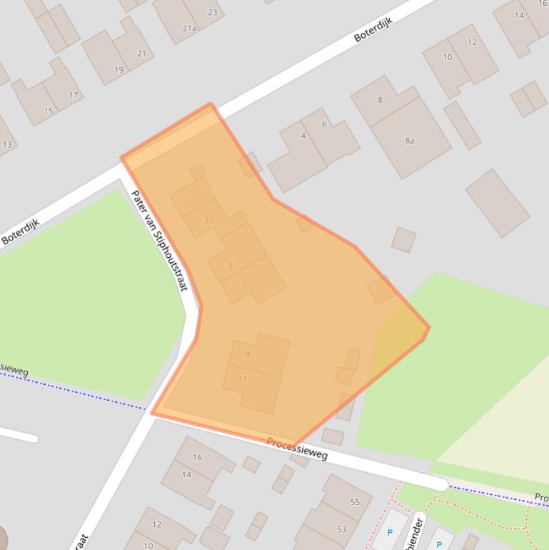 Kaart van postcodegebied 5853BL.