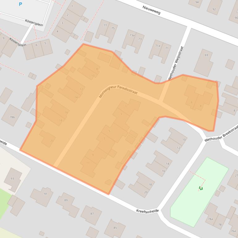 Kaart van postcodegebied 5853BR.