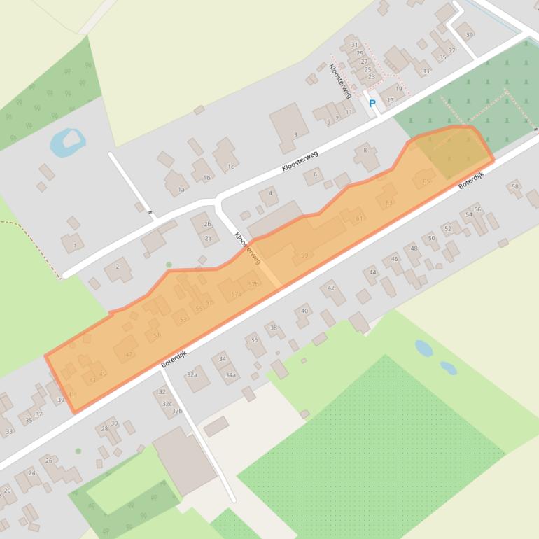 Kaart van postcodegebied 5853BW.