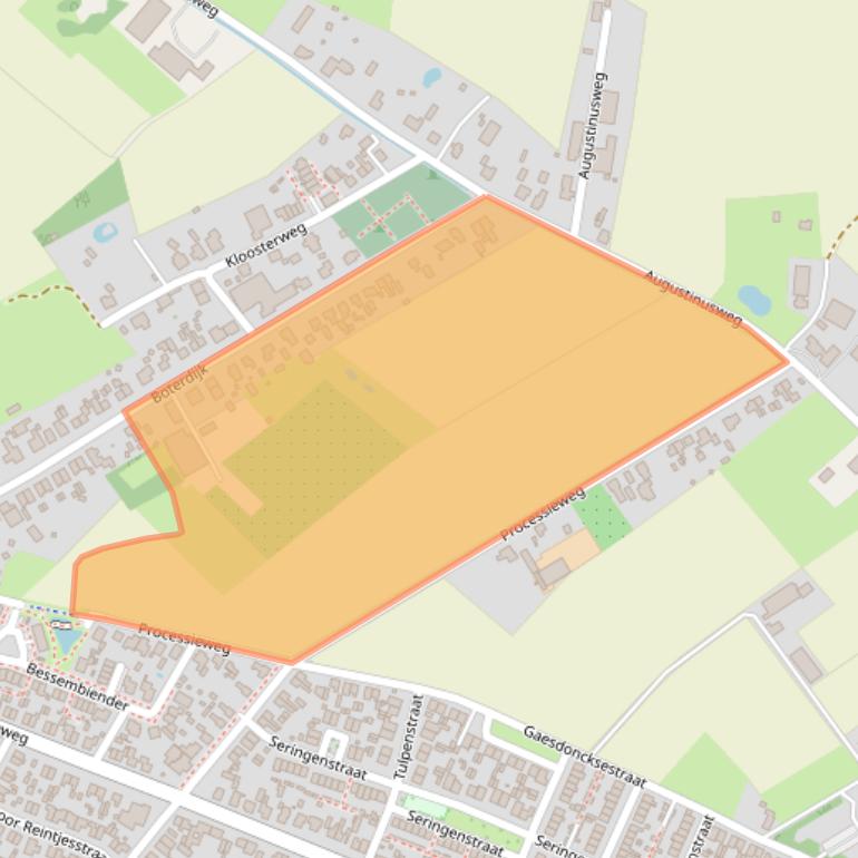 Kaart van postcodegebied 5853BZ.