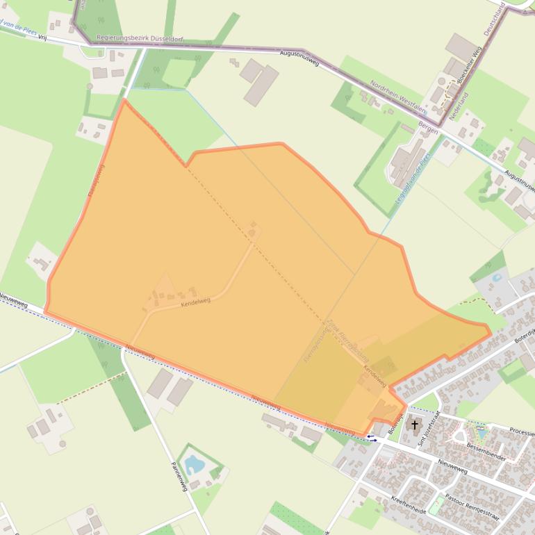 Kaart van postcodegebied 5853EL.