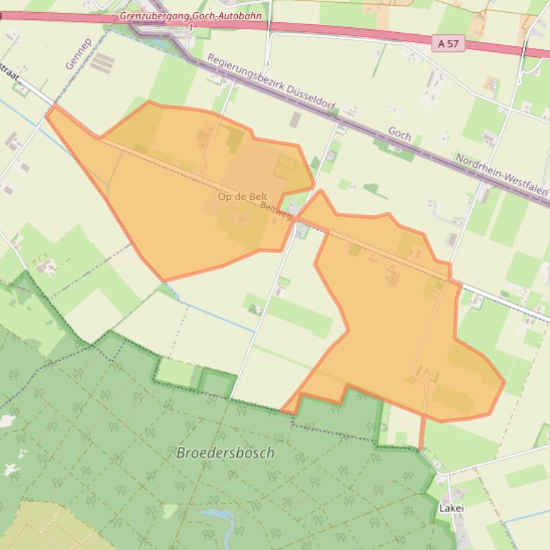Kaart van postcodegebied 5853EM.