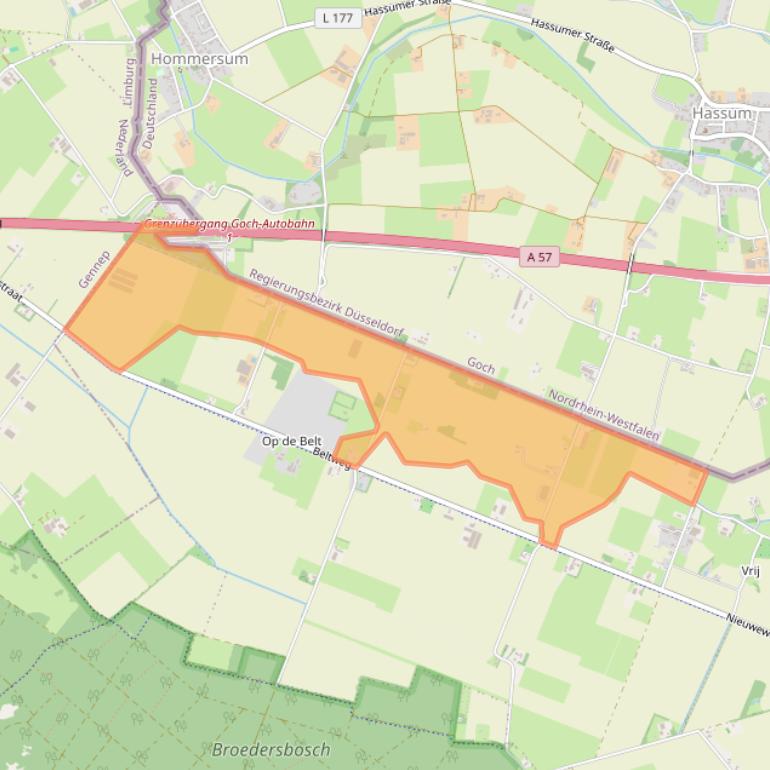 Kaart van postcodegebied 5853EN.