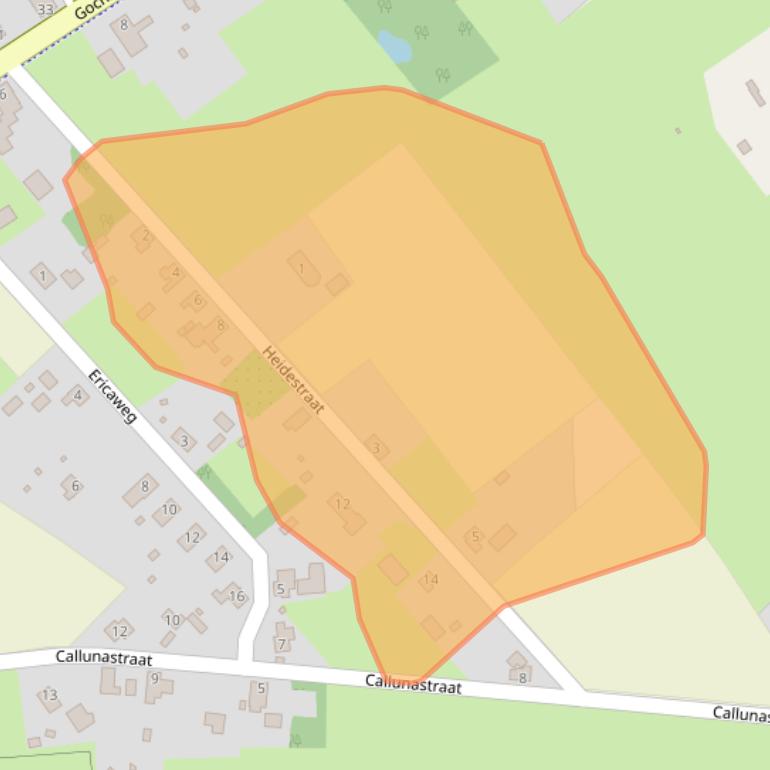 Kaart van postcodegebied 5853EV.