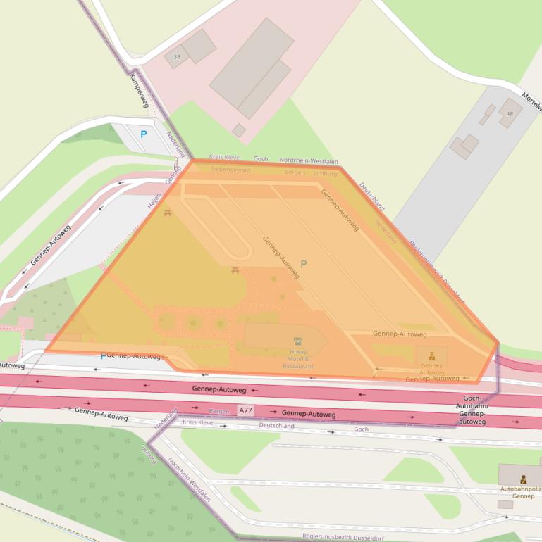 Kaart van postcodegebied 5853GG.