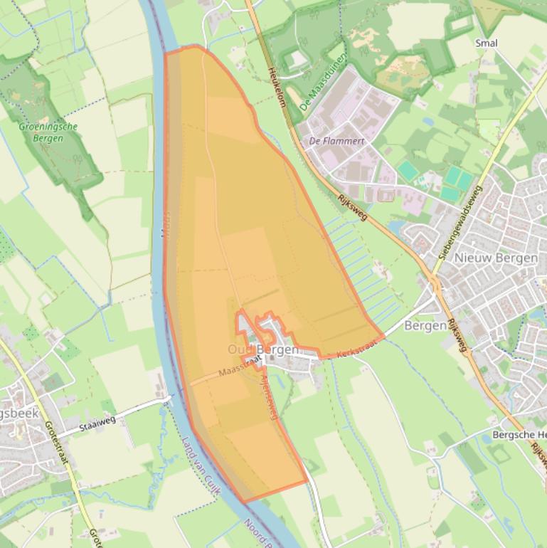 Kaart van postcodegebied 5854AC.
