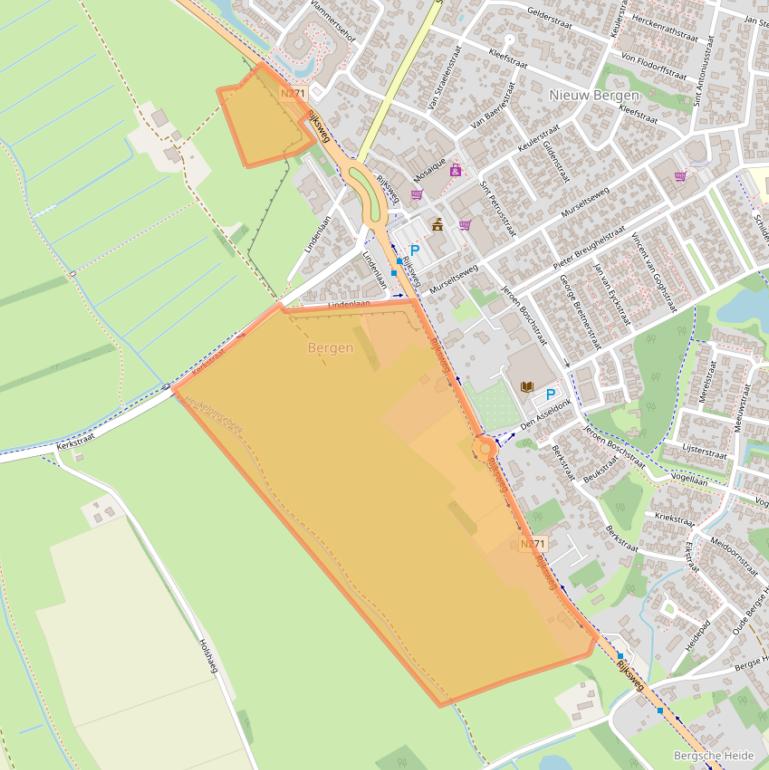 Kaart van postcodegebied 5854AT.