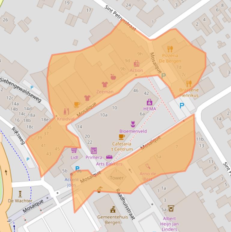 Kaart van postcodegebied 5854AW.