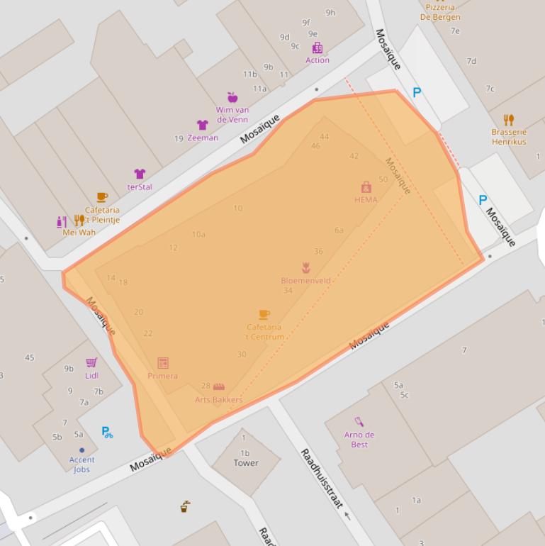 Kaart van postcodegebied 5854AZ.