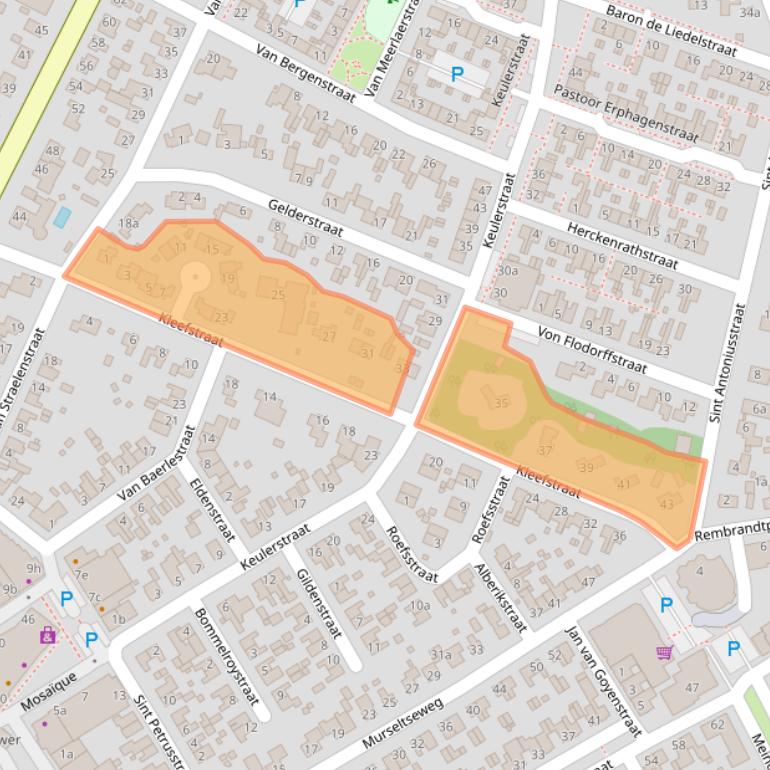 Kaart van postcodegebied 5854BK.