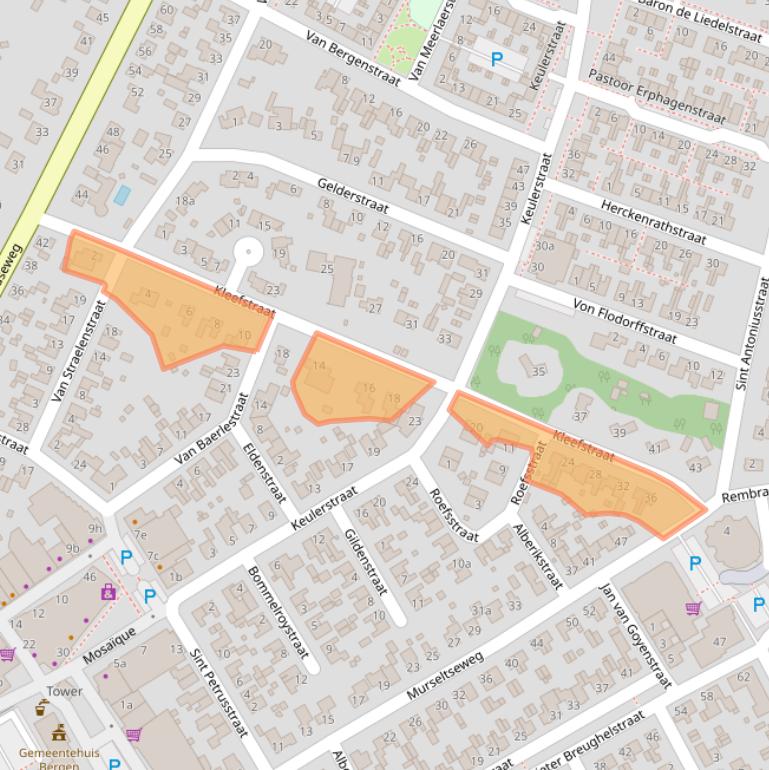 Kaart van postcodegebied 5854BL.