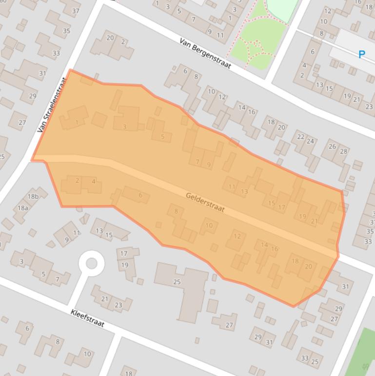 Kaart van postcodegebied 5854BM.