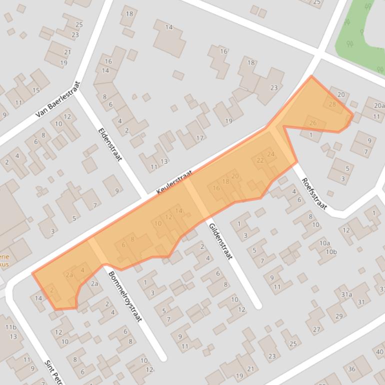 Kaart van postcodegebied 5854BX.