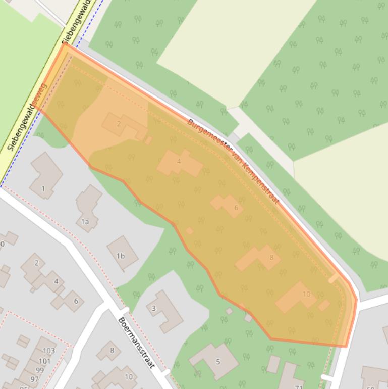 Kaart van postcodegebied 5854CA.