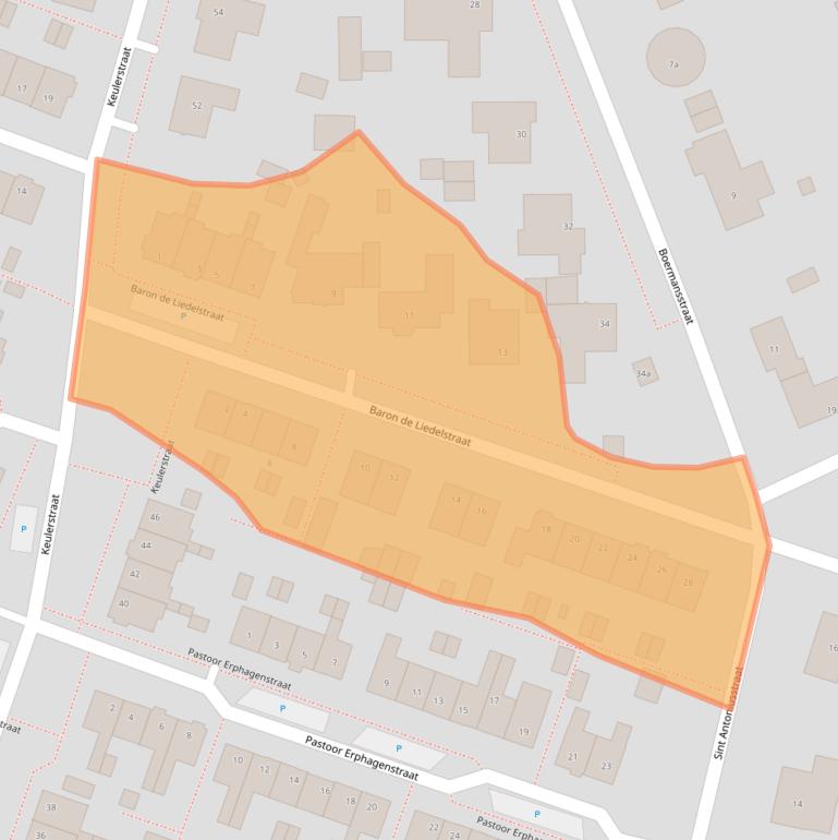 Kaart van postcodegebied 5854CE.