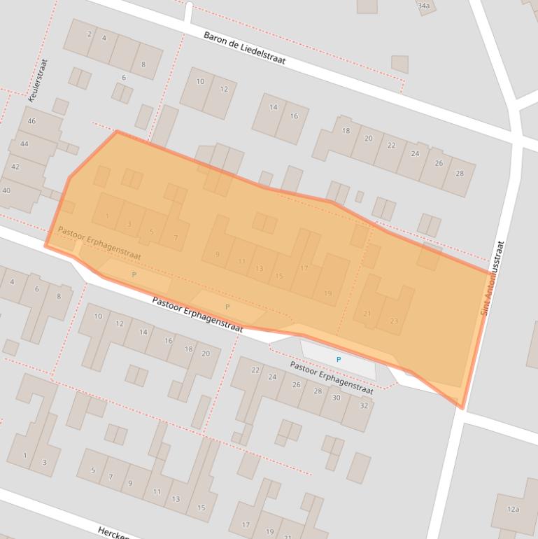 Kaart van postcodegebied 5854CG.