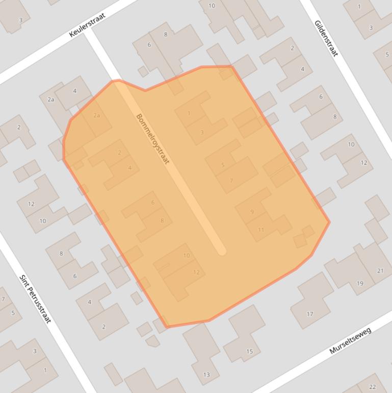 Kaart van postcodegebied 5854CS.