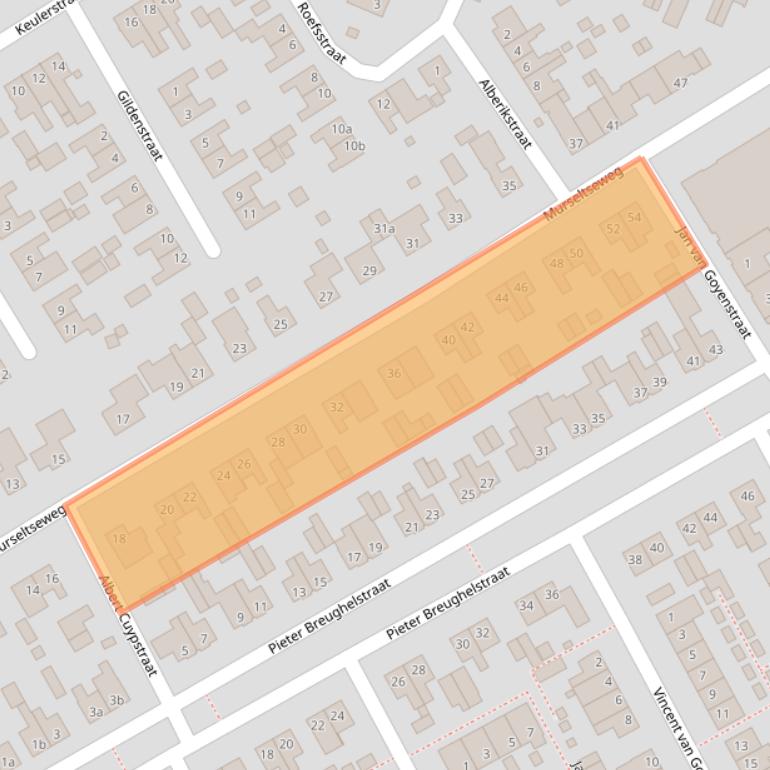 Kaart van postcodegebied 5854CX.