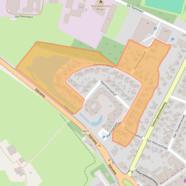 Kaart van postcodegebied 5854DD.