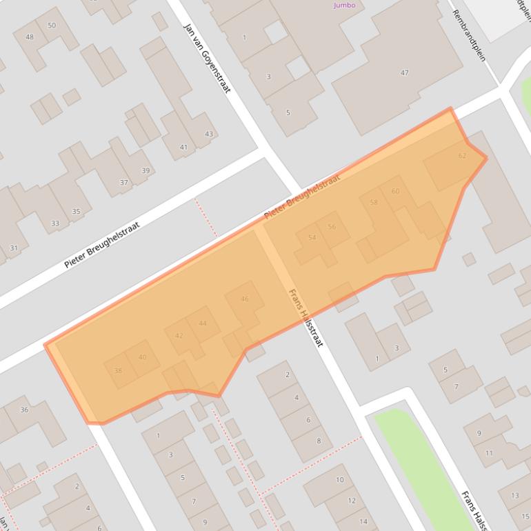 Kaart van postcodegebied 5854ED.