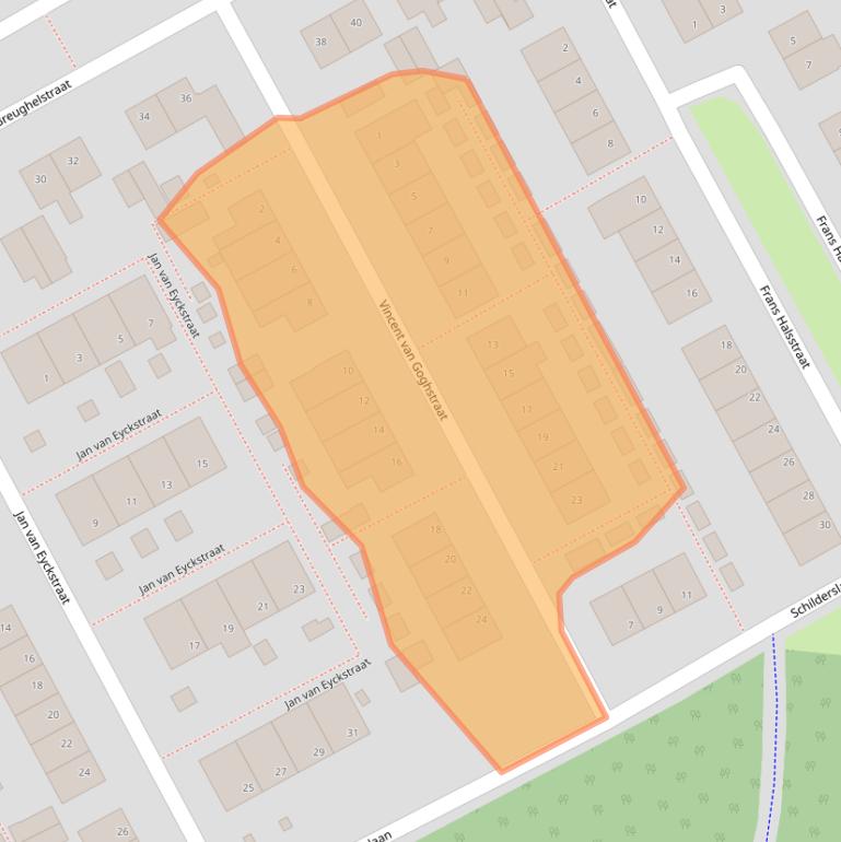 Kaart van postcodegebied 5854EJ.