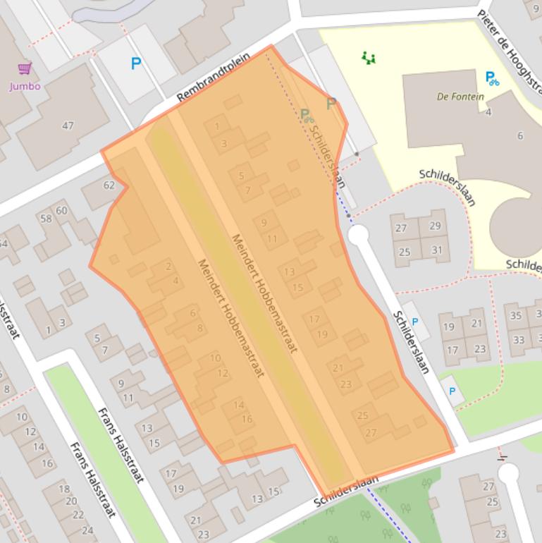 Kaart van postcodegebied 5854EN.