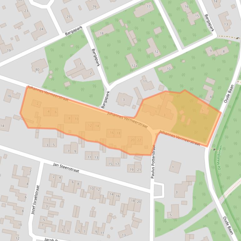 Kaart van postcodegebied 5854EX.