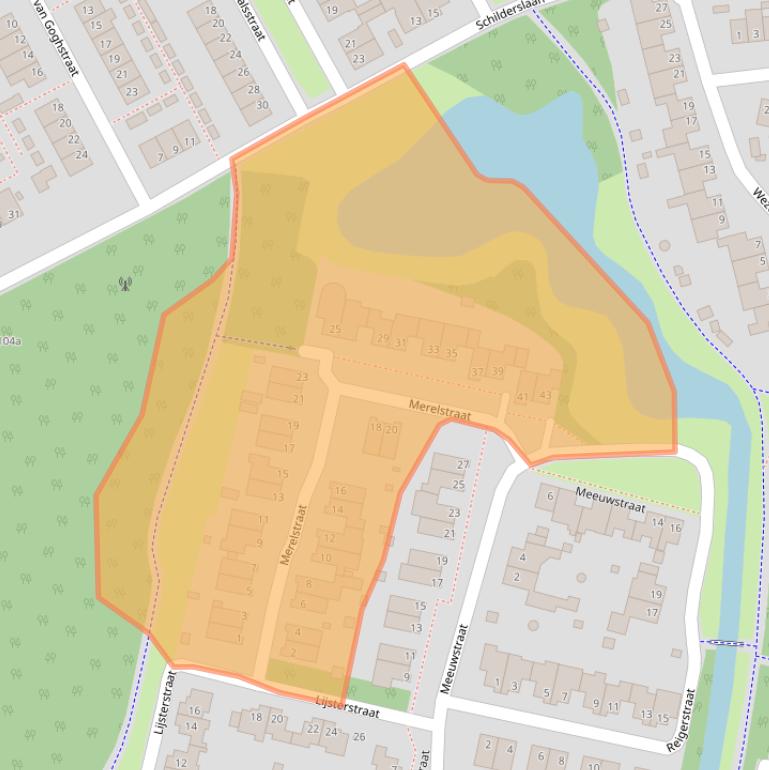 Kaart van postcodegebied 5854GB.