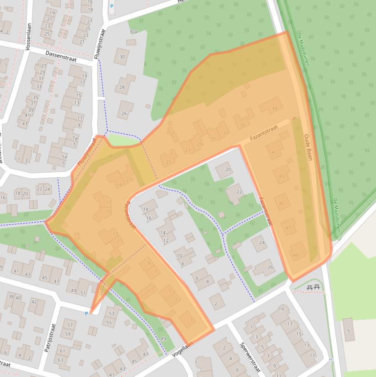 Kaart van postcodegebied 5854GH.