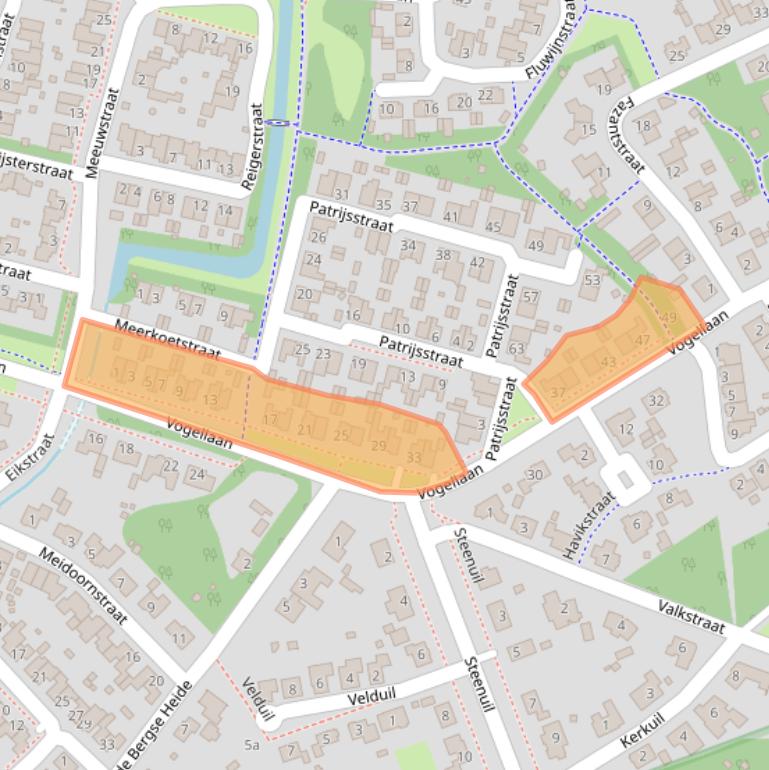 Kaart van postcodegebied 5854GS.