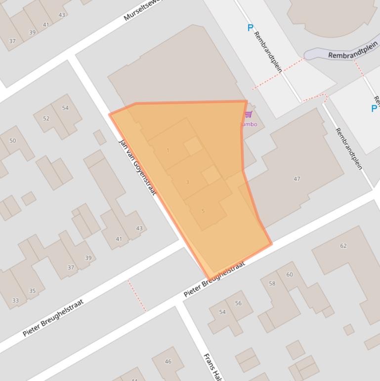 Kaart van postcodegebied 5854GV.