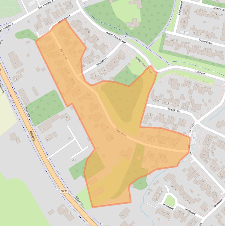 Kaart van postcodegebied 5854GW.