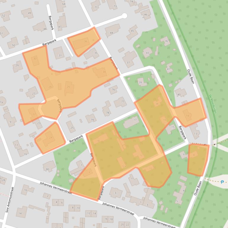 Kaart van postcodegebied 5854HA.