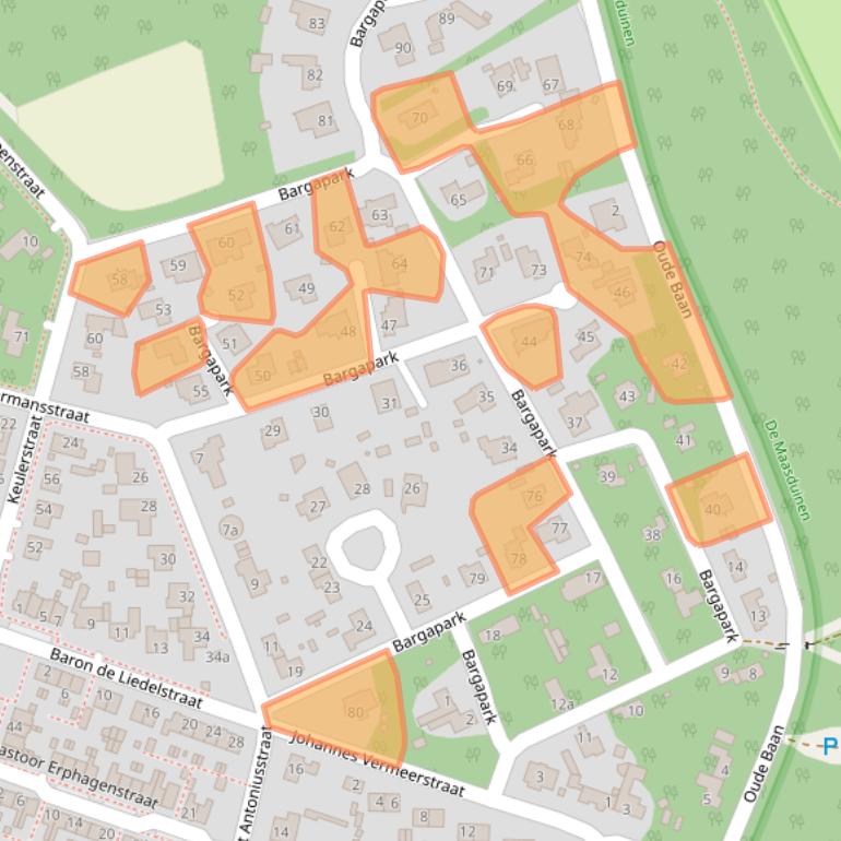 Kaart van postcodegebied 5854HB.