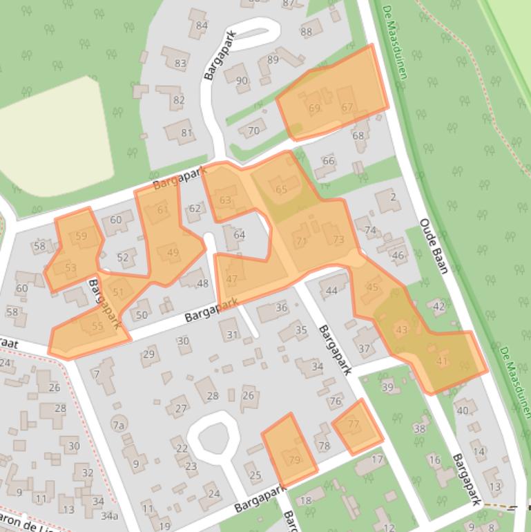 Kaart van postcodegebied 5854HD.