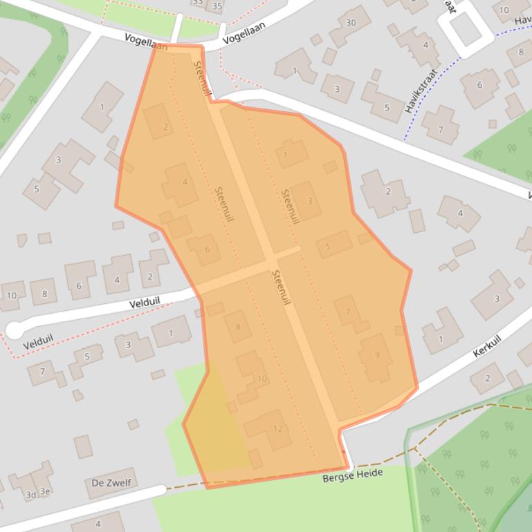 Kaart van postcodegebied 5854HP.