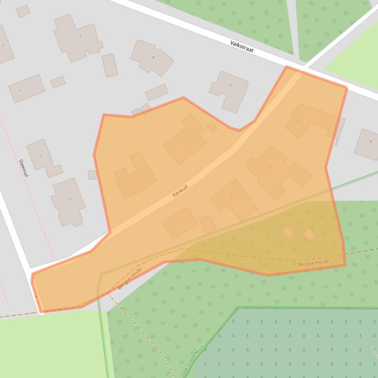 Kaart van postcodegebied 5854HR.