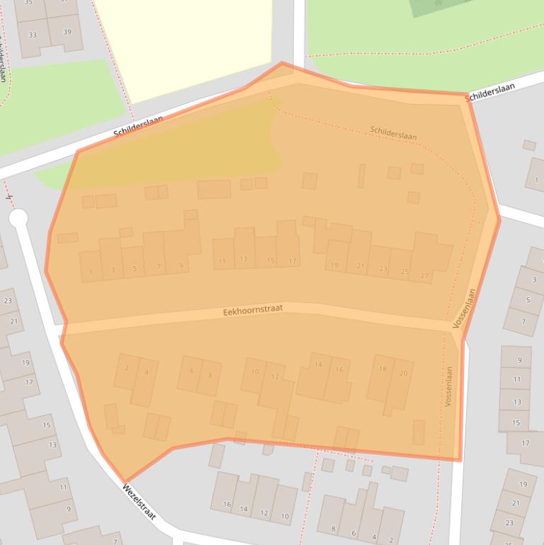Kaart van postcodegebied 5854JD.