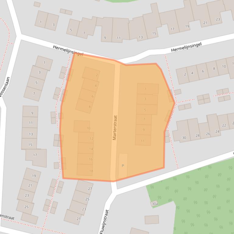 Kaart van postcodegebied 5854JG.