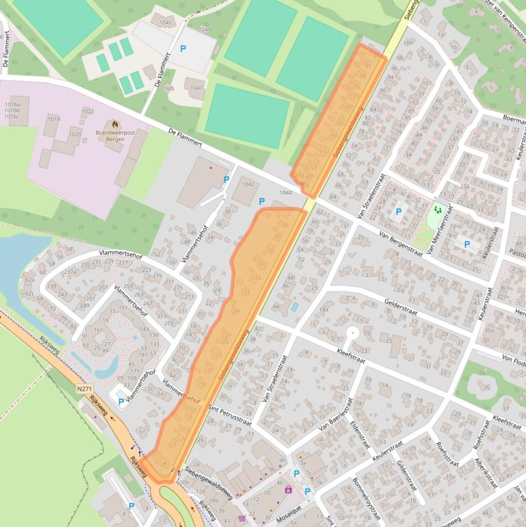 Kaart van postcodegebied 5854PA.