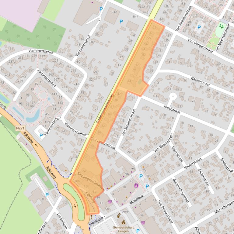 Kaart van postcodegebied 5854PC.