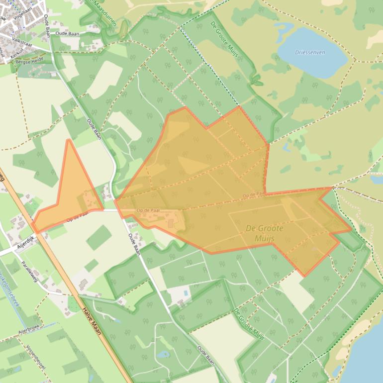 Kaart van postcodegebied 5854PV.