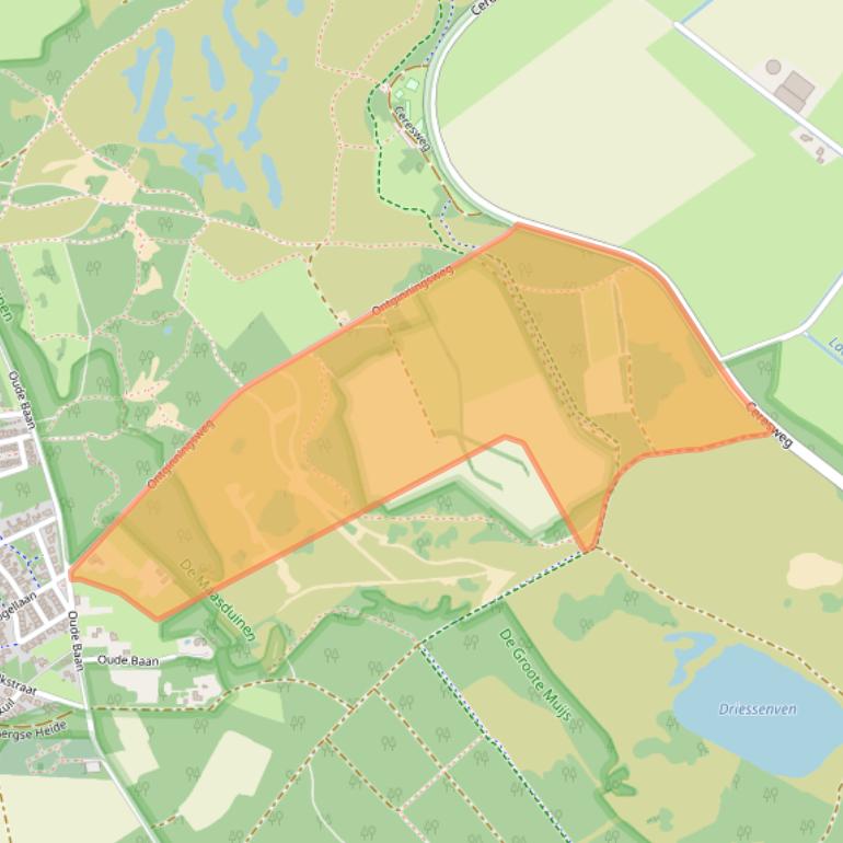 Kaart van postcodegebied 5854PZ.