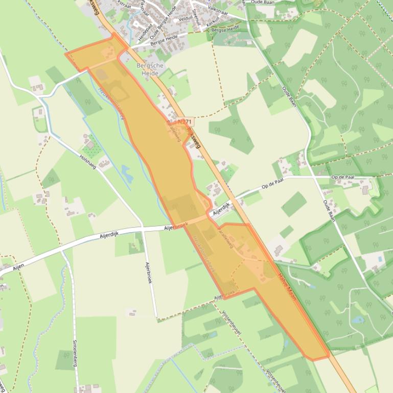 Kaart van postcodegebied 5854RA.