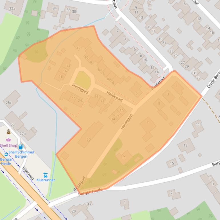 Kaart van postcodegebied 5854RE.