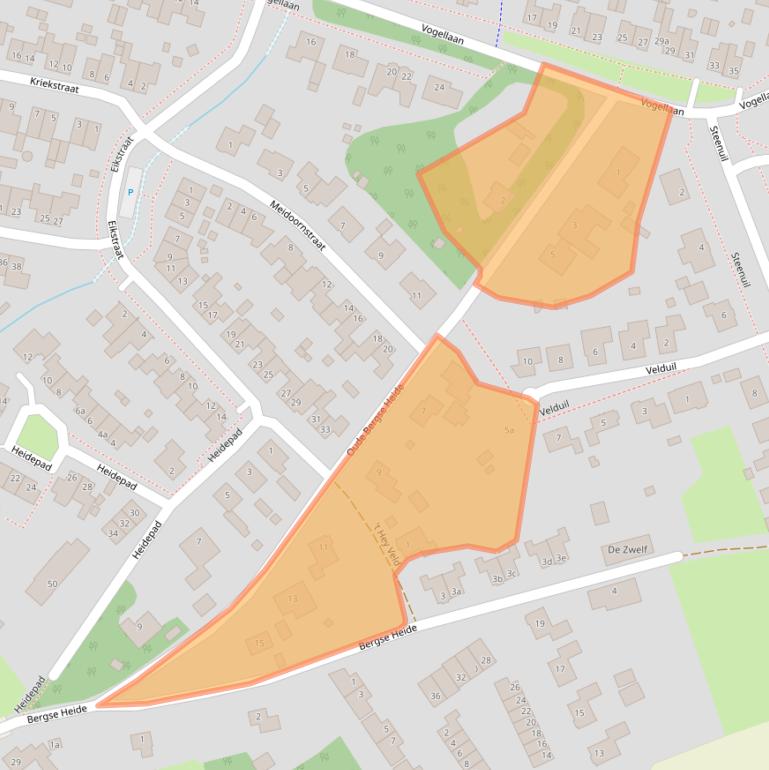 Kaart van postcodegebied 5854RG.